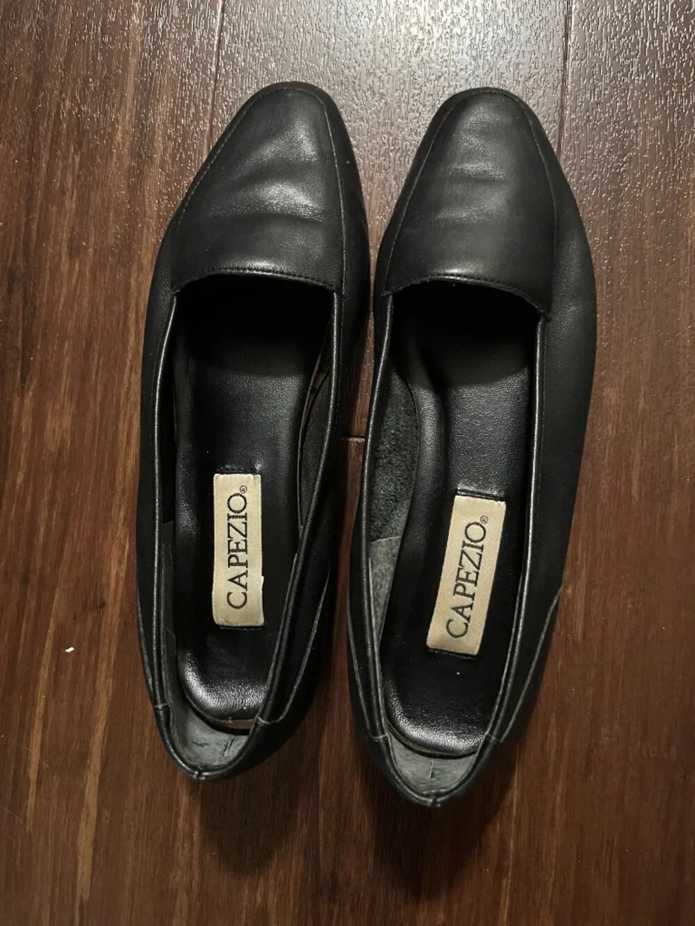 Women's Vintage Black Leather Loafers Size 8.5-9